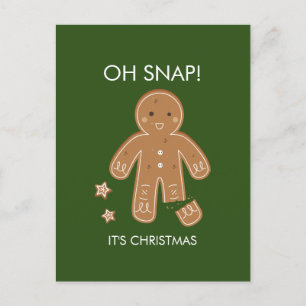 Oh Snap Gingerbrood Men Holiday Briefkaart