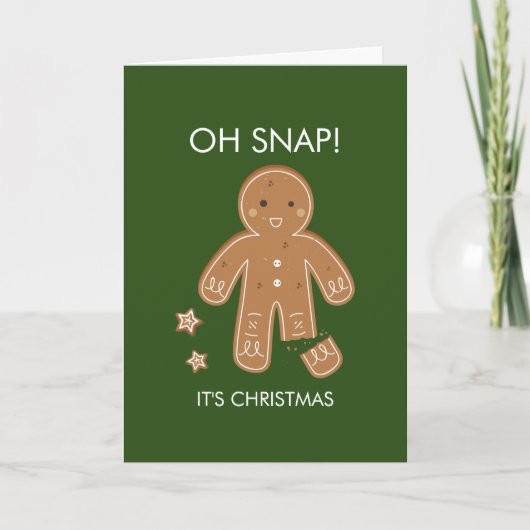 Oh Snap Gingerbrood Men Holiday Greeting Kaart (Voorkant)