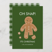 Oh Snap Gingerbrood Men Holiday Kaart (Voorkant / Achterkant)