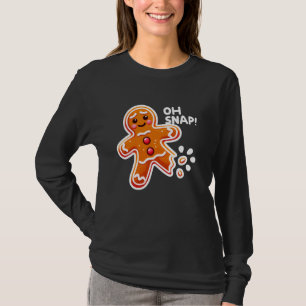 Oh Snap! Grappig Gingerbread Man Cookie gebroken b T-shirt
