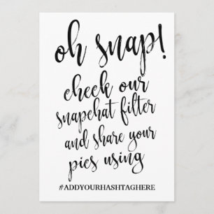 Oh Snap Hashtag Betaalbaar 5x7 Bord Kaart
