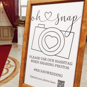 Oh Snap Huwelijksfoto Hashtag Gepersonaliseerd Poster