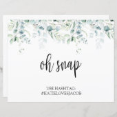 Oh Snap Instagram # Sign - Eucalyptus Weddenschap (Voorkant / Achterkant)