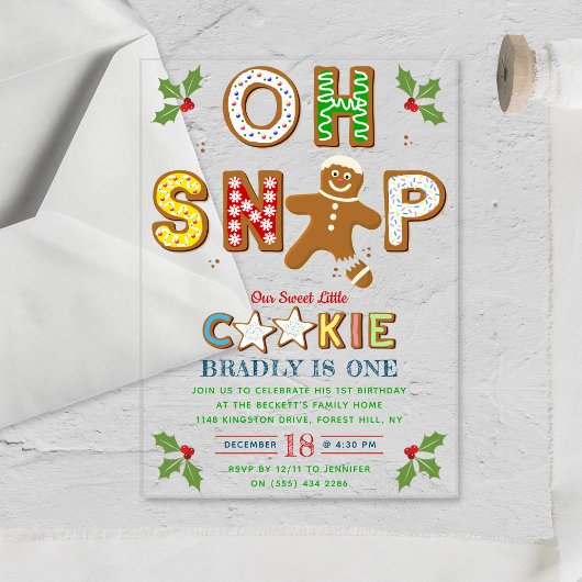 Oh Snap ! Invitation Anniversaire Gâteau au Gingem