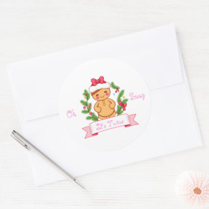 Oh Snap It's Girl Twins Gingerbread Mom Ronde Sticker