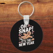 Oh Snap It's The New Year Gingerbread Man Christma Sleutelhanger (Voorkant)
