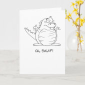 Oh Snap! Late Cartoon Alligator Verjaardag Kaart (Gele Bloem)