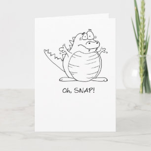 Oh Snap! Late Cartoon Alligator Verjaardag Kaart