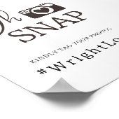 Oh Snap Minimal Wedding Photo Hashtag Sign Poster (Hoek)