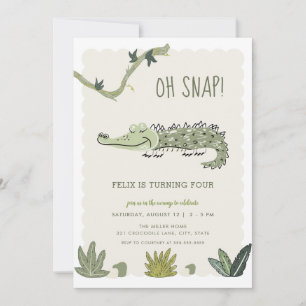 Oh Snap Moeras Krokodil Verjaardag Uitnodiging