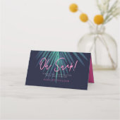 "Oh Snap" Neon Pink Script Tropical Retro Wedding (Voorkant)