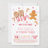 Oh Snap Noël Anniversaire Invitation - Blanc (Devant)