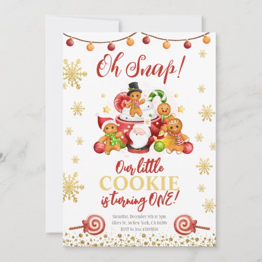 Oh snap our little cookie Anniversaire Invitation (Devant)