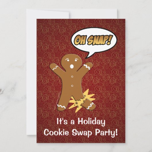 Oh, Snap ! Pain d'épices Homme Cookie Invitations  (Devant)