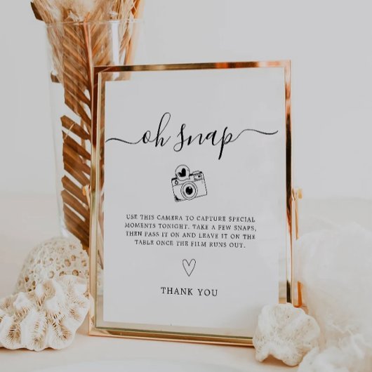 Oh, Snap ! Panneau Caméra mariage jetable