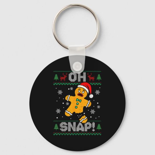 Oh Snap Peperkoek Kerstmis Kerst Koekjes Bakken Sleutelhanger (Voorkant)