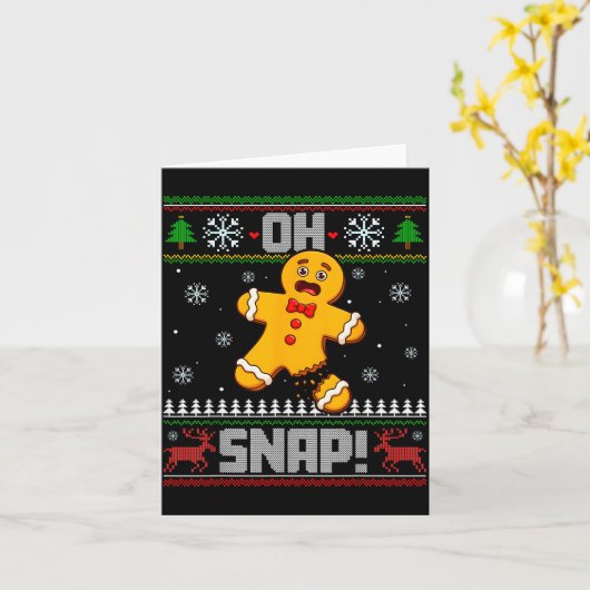 Oh Snap Peperkoek Man Koekjes Bakken Lelijke Kerst Kaart (Gele Bloem)