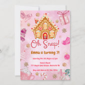 Oh Snap Pingerbread Maison Anniversaire Invitation (Devant)