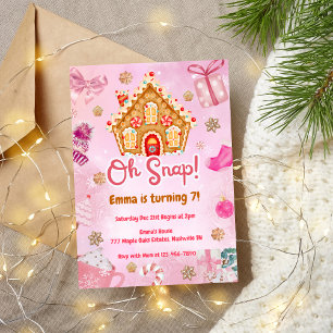 Oh Snap Pingerbread Maison Anniversaire Invitation