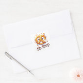 Oh Snap Pretzel Schattige Vierkante Sticker (Envelop)
