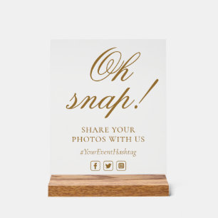 Oh Snap Social Media Chic Modern Wedding Event Acryl Bord