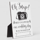 Oh Snap Wedding Hashtag Sign Fotoplaat (Zijkant)