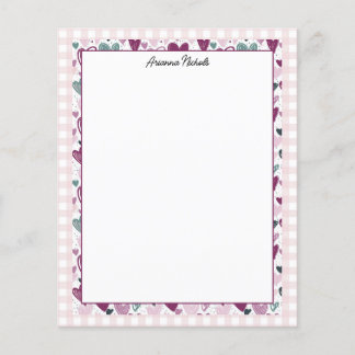 Oh So mignon En vichy et Coeurs papeterie