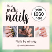 Oh So Pretty Nail Artist Script Logo Photo Pink Raamsticker (Vel 3)