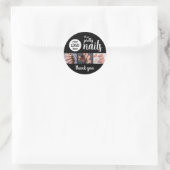Oh So Pretty Nail Artist Script Logo Photo Ronde Sticker (Tas)