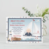 Oh son une invitation de baby shower de voilier de (Debout devant)