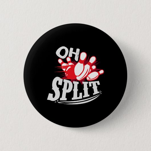 Oh Split! Grappige Bowling League Ronde Button 5,7 Cm (Voorkant)