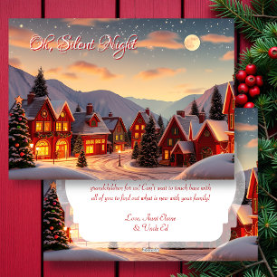 Oh, Stille nacht kerststad Feestdagenkaart