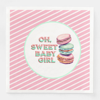 Oh Sweet Baby Meisje Macaron Theme Baby shower Servet