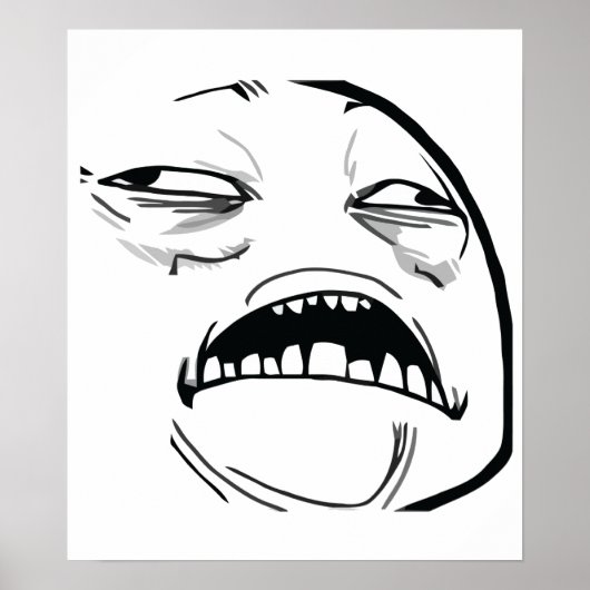 Oh Sweet Jesus denkt dat goed Rage Face Meme Poster (Voorkant)