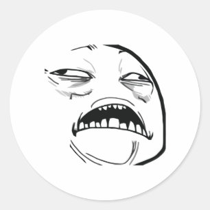 Oh Sweet Jesus denkt dat goed Rage Face Meme Ronde Sticker