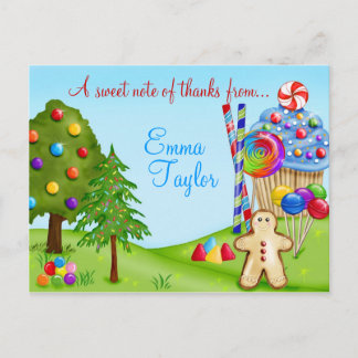 Oh Sweet Snoep Land Cupcakes en Lollipops Briefkaart