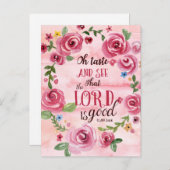 Oh Taste en zie dat de Heer goed is, 34:8. Briefkaart (Voorkant / Achterkant)