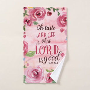 Oh Taste en zie dat de Heer goed is, 34:8. Handdoek