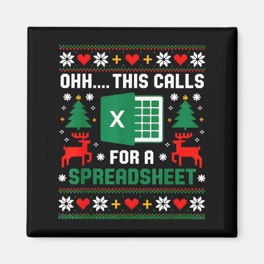 Oh This Calls For A Spreadsheet Christmas Santa Ex Magneet (Voorkant)