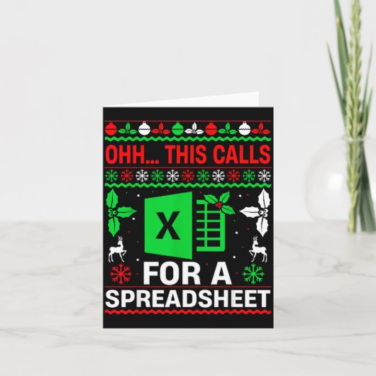 Oh This Calls For A Spreadsheet Christmas Sweater Kaart (Voorkant)