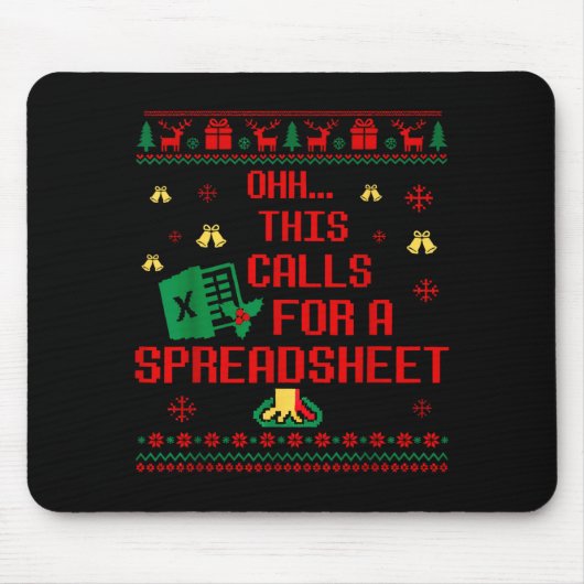 Oh This Calls For A Spreadsheet Christmas Sweater Muismat (Voorkant)