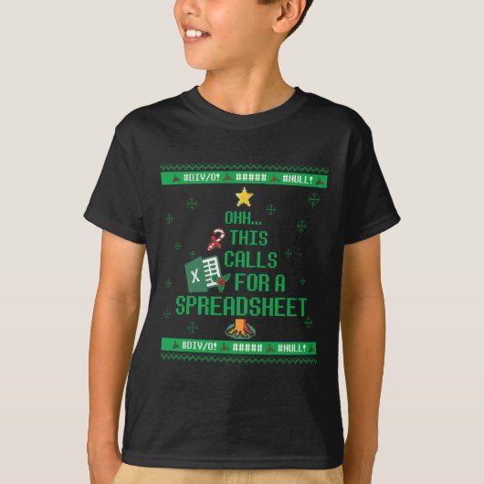 Oh This Calls For A Spreadsheet Christmas Sweater T-shirt (Voorkant)