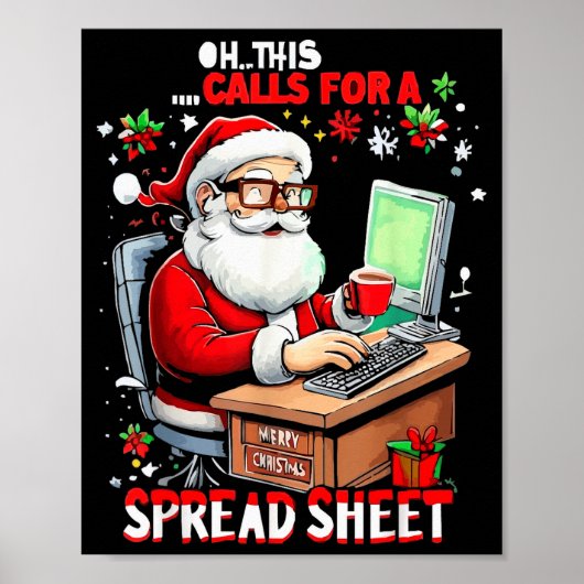 Oh This Calls For A Spreadsheet, Funny Excel Chris Poster (Voorkant)