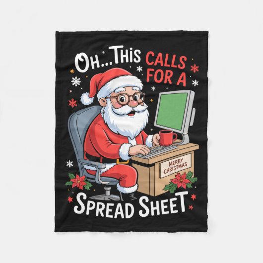 Oh This Calls For A Spreadsheet Santa Excel Funny  Fleece Deken (Voorkant)