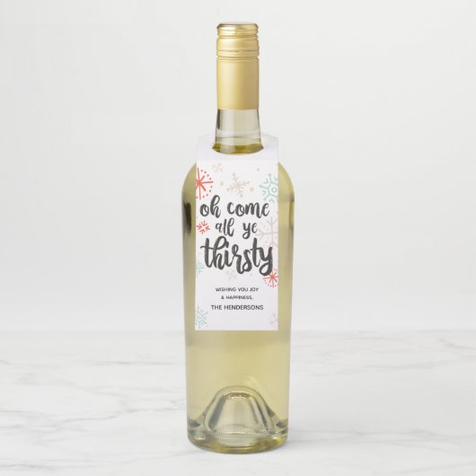 Oh venez tous, étiquette de bouteille de Noël pour (Sur bouteille)