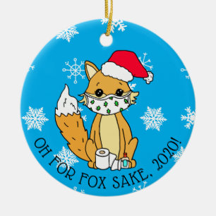 Oh voor Fox Sake, 2020, Grappig Happy Nieuwjaar Keramisch Ornament