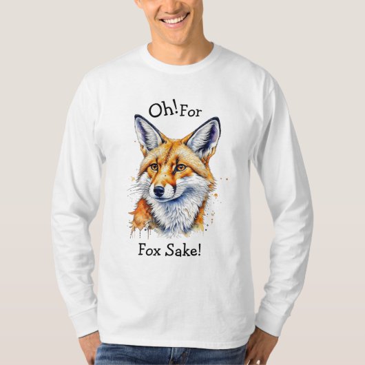 Oh, voor Fox Sake! Grappige Waterverf T-shirt (Voorkant)