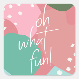 Oh wat een Abstracte kerst met kleurrijke mod Vierkante Sticker