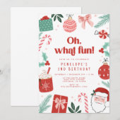 Oh wat een feestelijke uitnodiging voor kerstfeest (Voorkant / Achterkant)