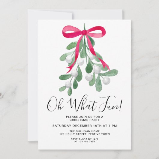 Oh Wat een feestelijke uitnodiging voor kerstfeest (Voorkant)